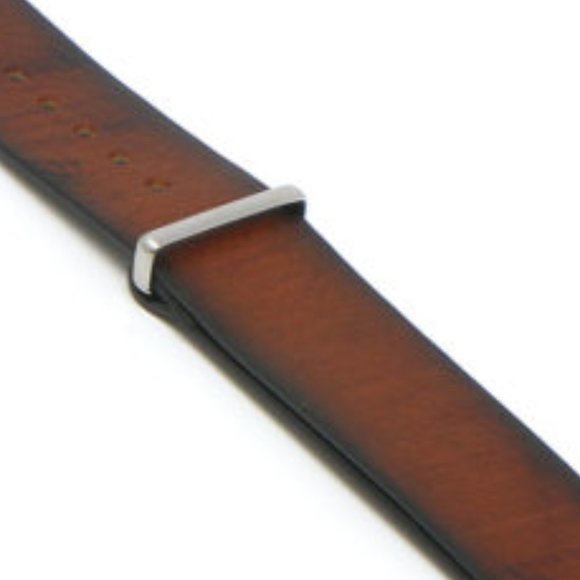 Italian Leather NATO Watch Strap Vintage Mohogany - Picture 3 of 4